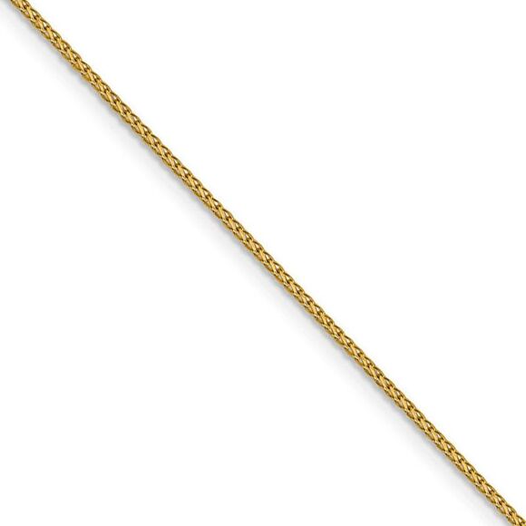 1mm 14k Yellow Gold Diamond Cut Open Franco Chain Necklace 24 Inch
